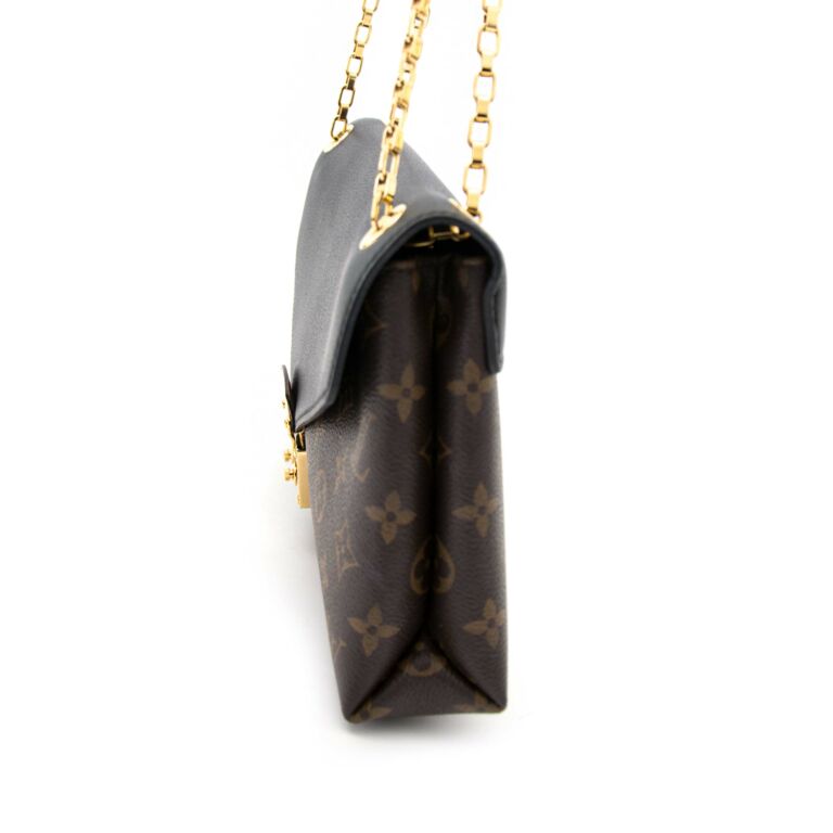 Louis Vuitton Chain Pallas Clutch Black Brown Monogram Canvas Shoulder -  MyDesignerly