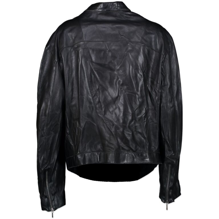 Thierry Mugler Black Leather Jacket SIZE TU Labellov Buy