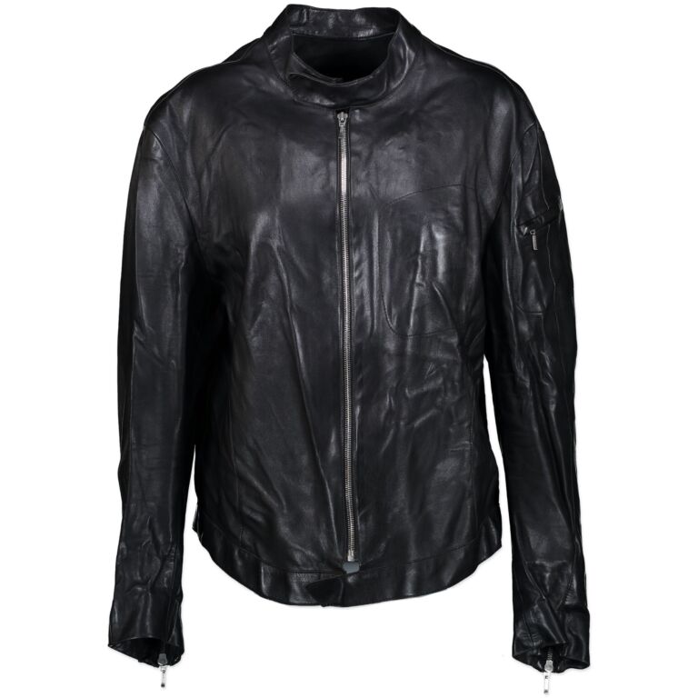 Thierry Mugler Black Leather Jacket SIZE TU Labellov Buy and Sell Authentic Luxury