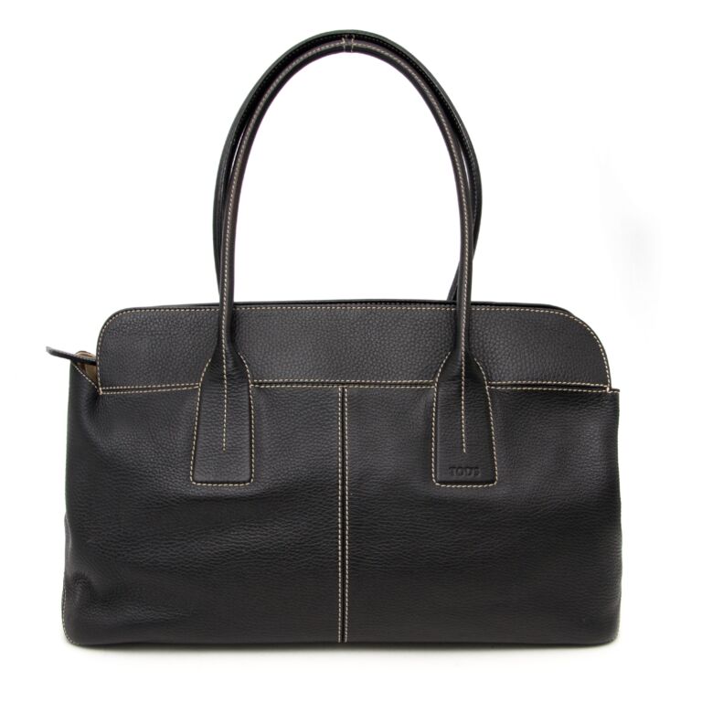 トートバッグ TOD'S Black Leather Shoulder Bag Tod's Black Pebbled Leather Shoulder Bag ○ Labellov ○ Buy