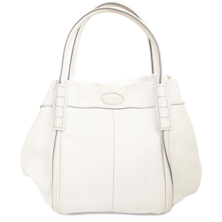 Tod's White Leather Tote Bag Labellov Buy and Sell Authentic Luxury