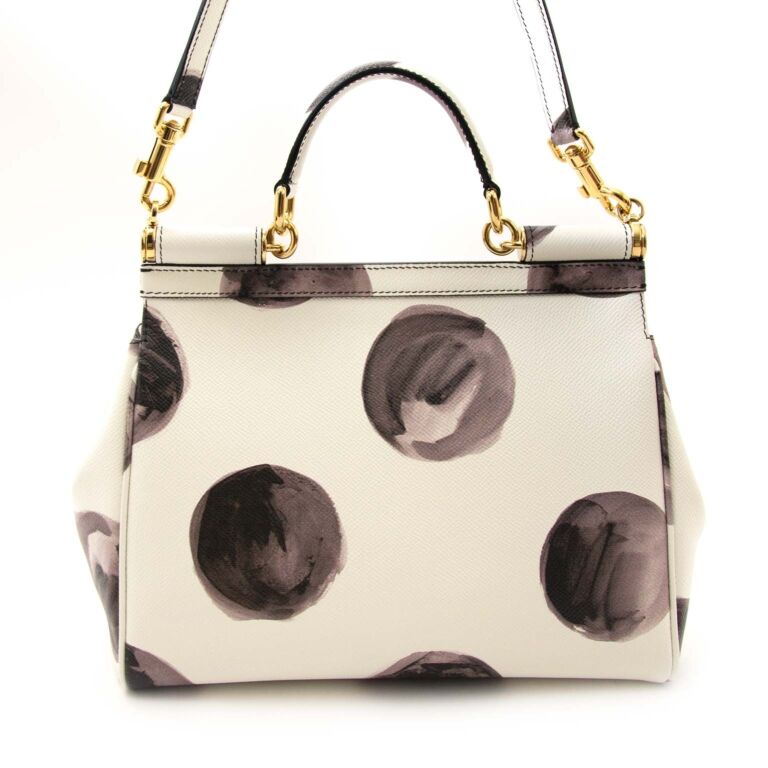 Dolce And Gabbana Miss Sicily Bag in White Polka Dots