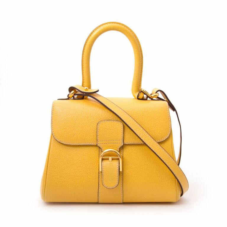 Pin leather mini bag Delvaux Yellow in Leather - 22761833