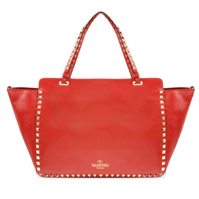 Totes bags Valentino Garavani - Red Rockstud medium tote - SW0B0970VSFJS5