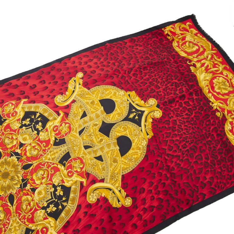 Versace red scarf on sale