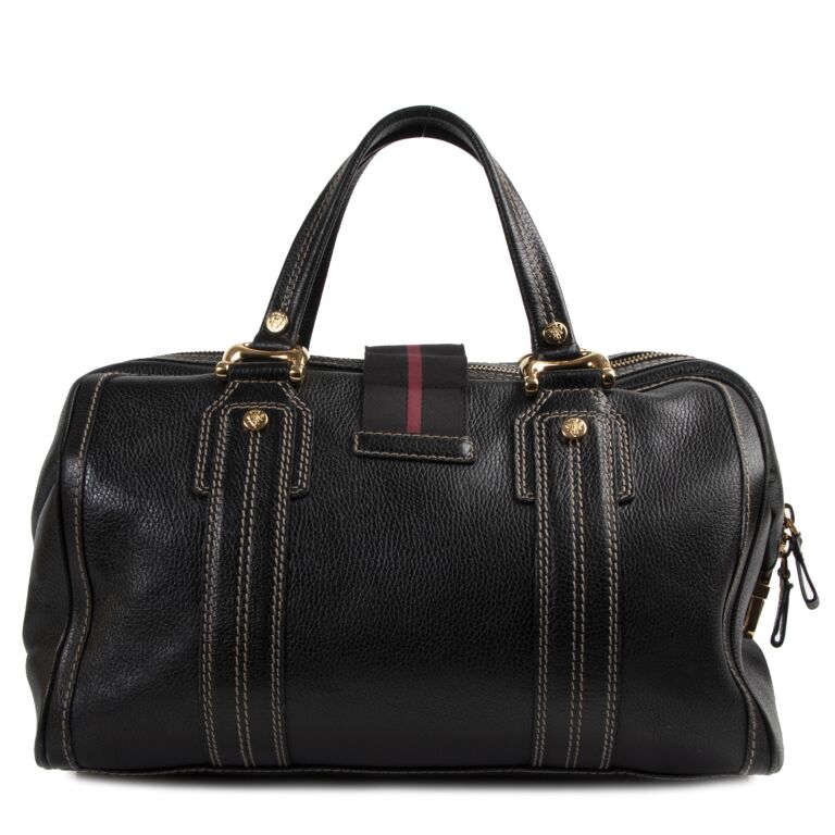 Gucci web hotsell boston bag black