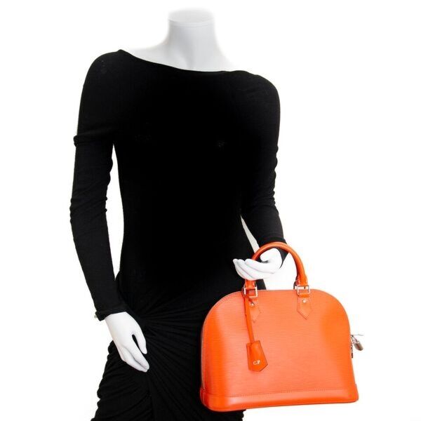 Louis Vuitton Alma Handbag EPI Leather PM Orange