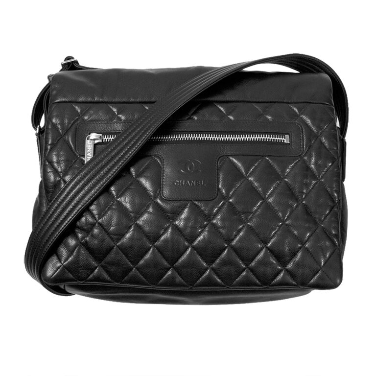 Chanel Black Quilted Calfskin Leather Coco Pleats Messenger Bag  Yoogis  Closet