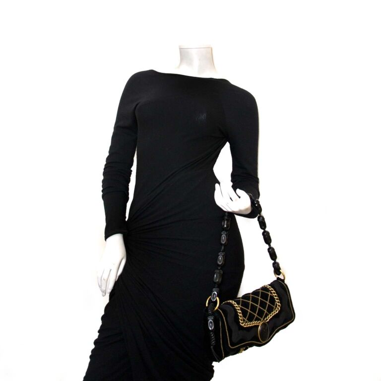 Yves Saint Laurent Black Velvet Luxembourg Bag ○ Labellov