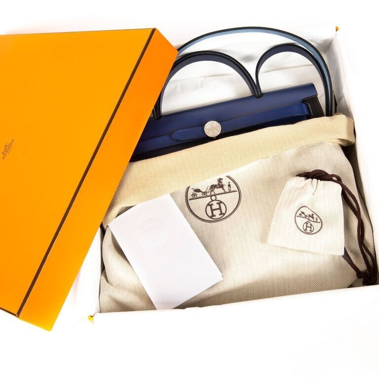 Hermès Toile Militaire Herbag Zip 31 - Blue Handle Bags, Handbags