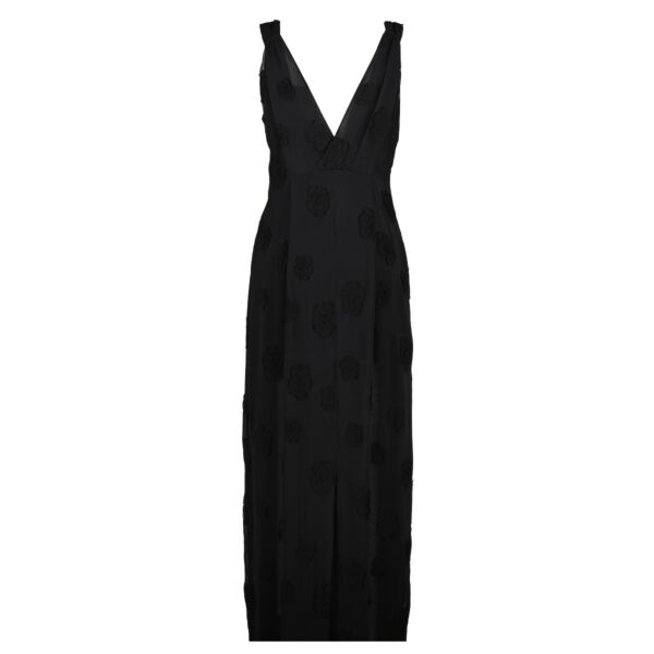 Chanel Black 09C Silk Camellia Dress - size 36