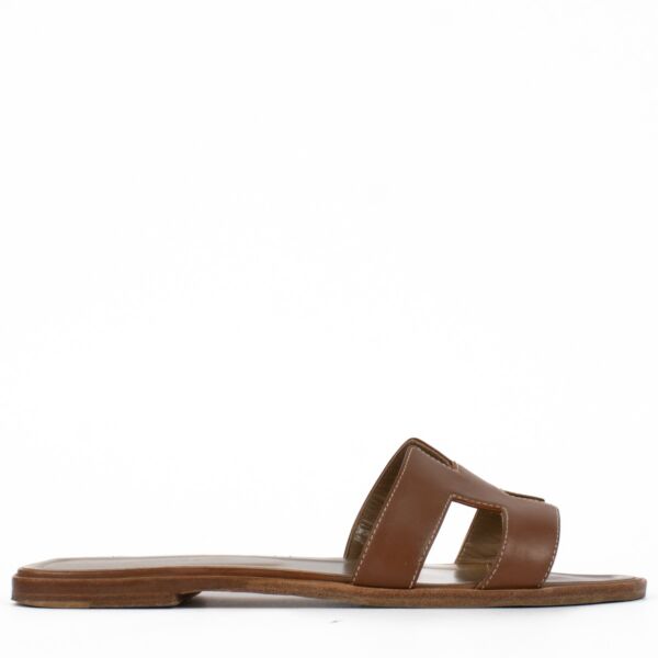 Shop 100% authentic Hermès Brown Oran Sandals - Size 40 at Labellov.com.