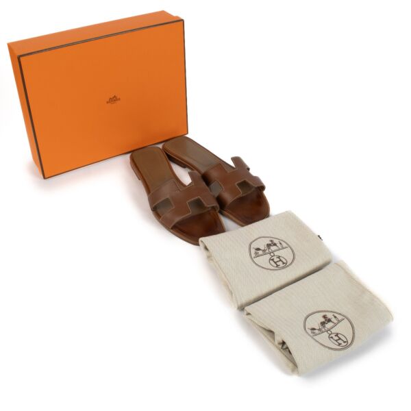 Hermès Brown Oran Sandals - Size 40