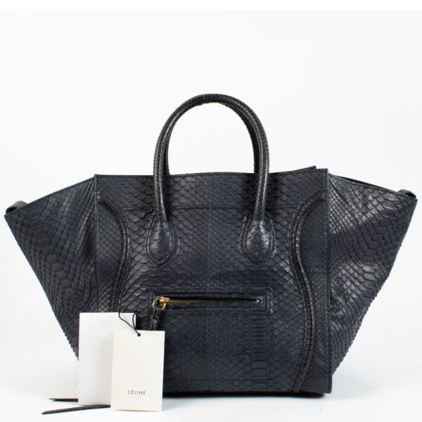 Celine Blue Python Medium Luggage Phantom Bag
