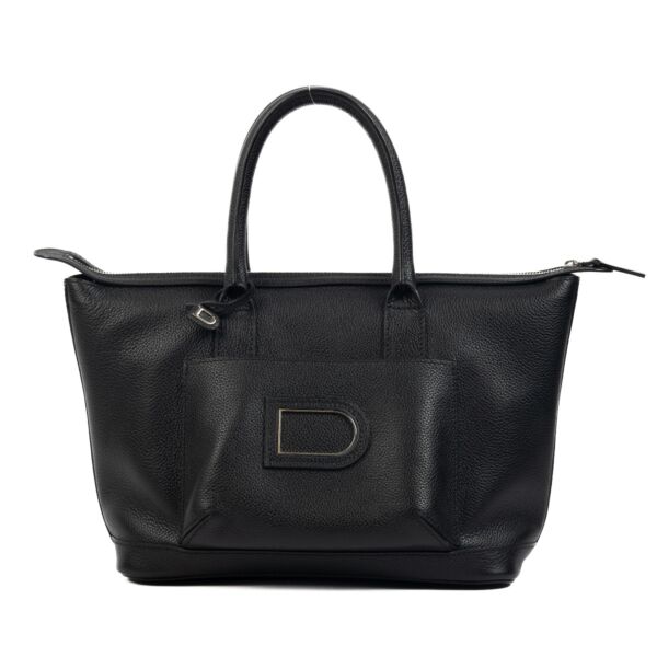 Clandestine Trotteur Black Leather Bag by Delvaux