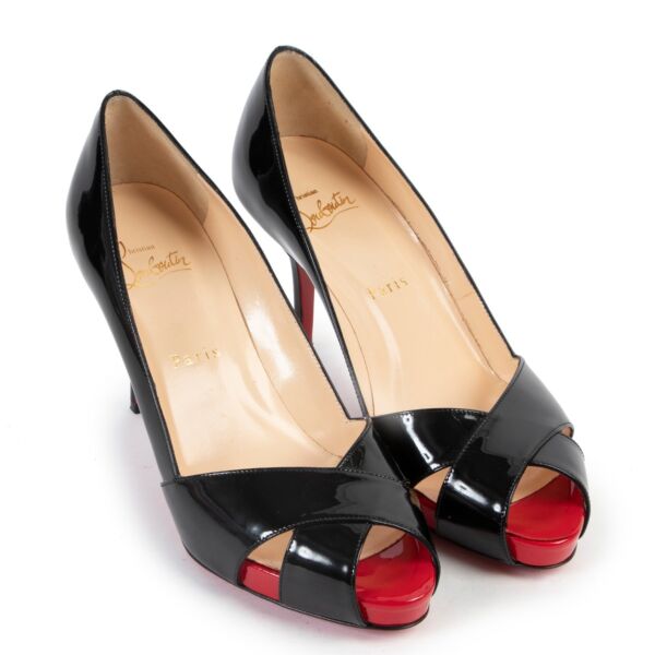 Christian Louboutin Black Patent Pumps - Size 38