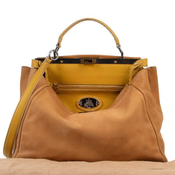 Fendi Camel Large Peekaboo Shoulder Bag
