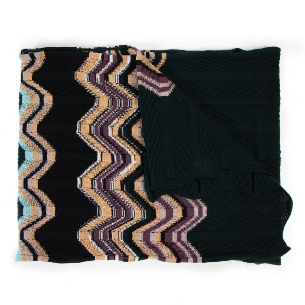 Shop safe online dark green Missoni multicolour scarf.
