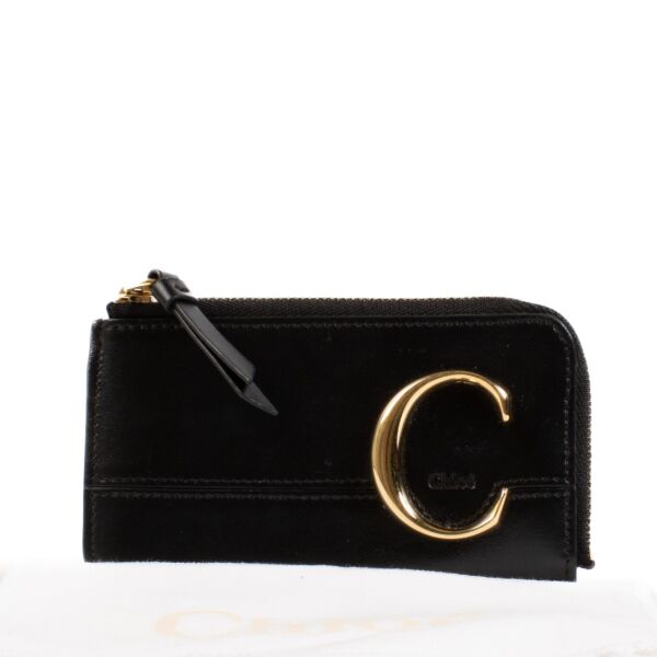 Chloé Black C Card Holder Wallet