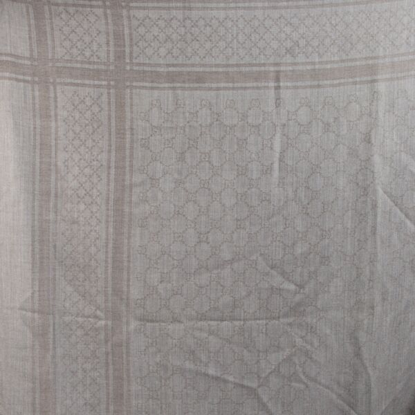 Gucci Grey GG Wool and Silk Scarf