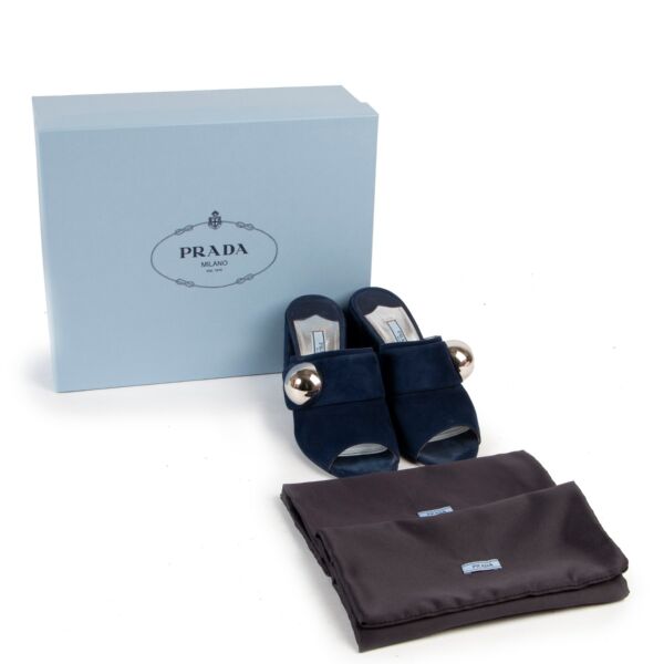 Prada Mule Sphere Chuncky Blue Pumps - Size 36