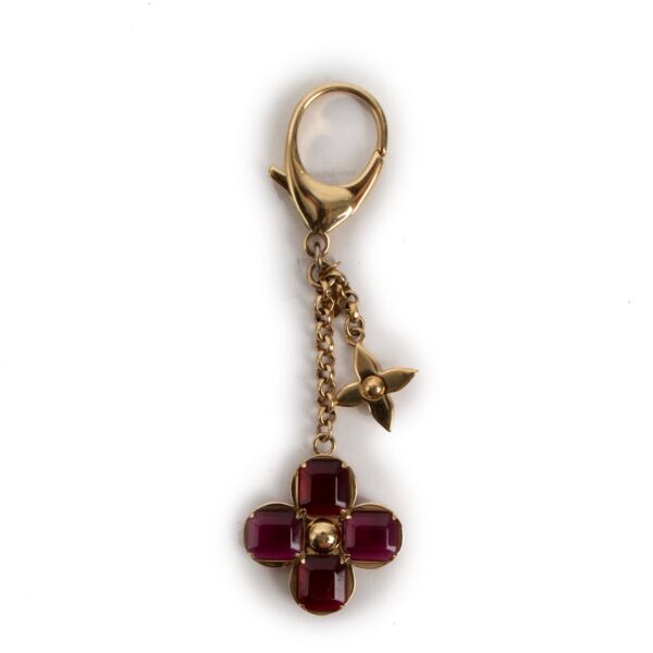Louis Vuitton Burgundy Flower Key Chain 