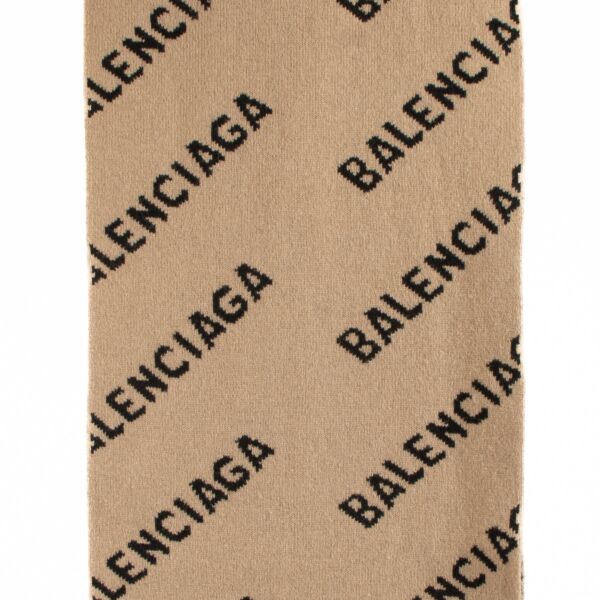 Balenciaga All-Over Logo Wool Scarf