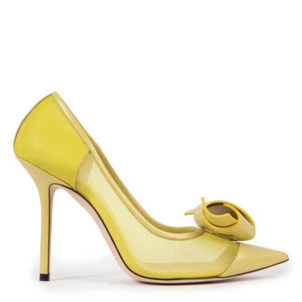 Jimmy Choo Yellow Lani 100 Pumps - size 37
