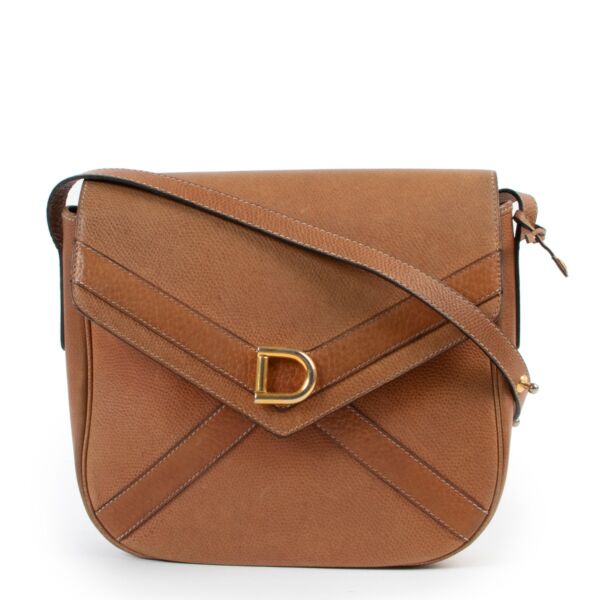 Shop authentic high-end designer vintageDelvaux Cognac Gold D Crossbody Bag at Labellov