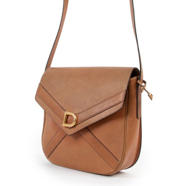 Delvaux Cognac Gold D Crossbody Bag