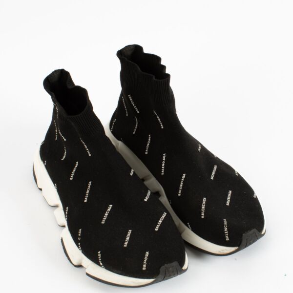 Balenciaga All Over Logo Speed Sneakers - Size 41