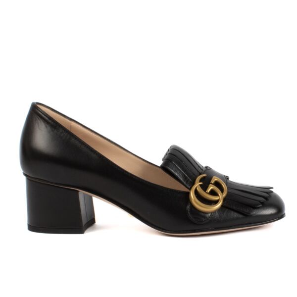 shop 100% authentic second hand Gucci Black GG Marmont Heels - Size 38 on Labellov.com