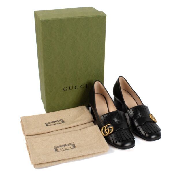 Gucci Black GG Marmont Heels - Size 38