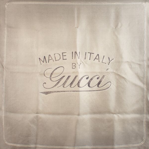 Gucci Brown Silk Carré Scarf