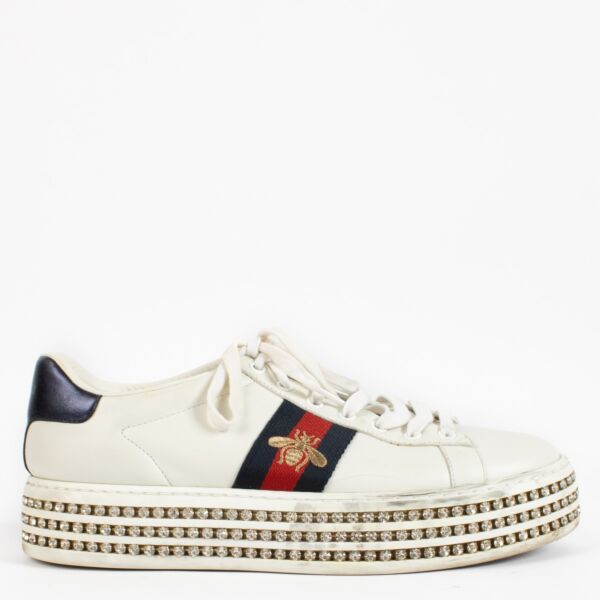 Gucci Crystal Platform Ace Sneakers - Size 40
