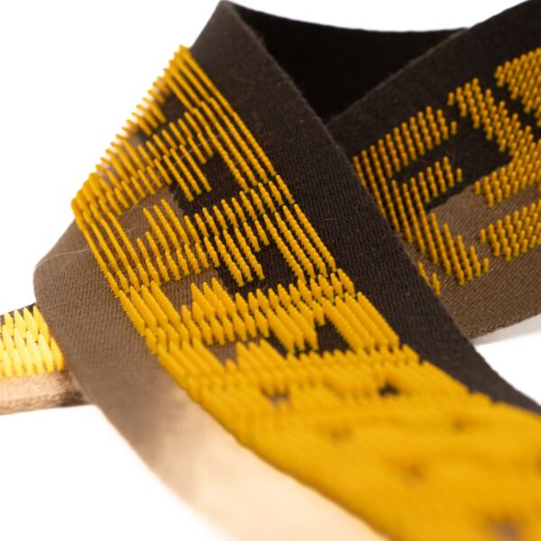 Fendi Yellow Rubber 3D Adorned FF Bag Strap