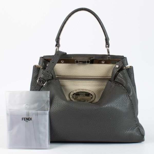 Fendi Grey Medium Peekaboo Bag