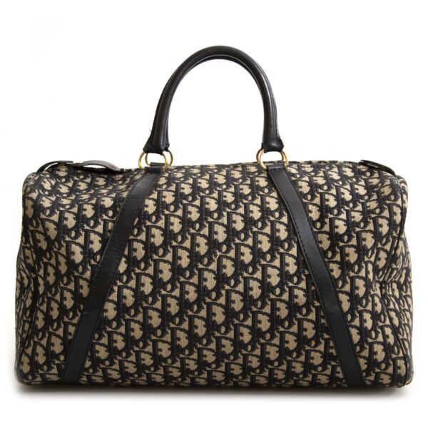 acheter en ligne seconde main Dior Monogram Black Boston Bag