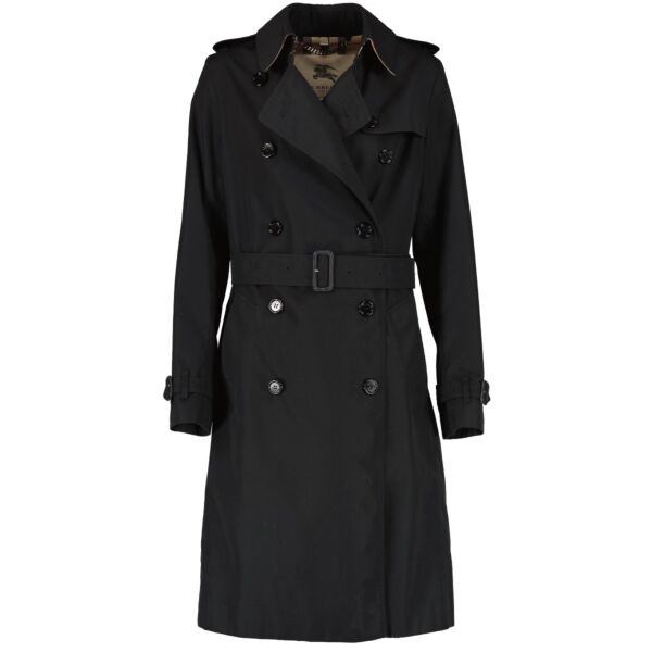 shop 100% authentic second hand Burberry Black Trench Coat - Size UK 8 on Labellov.com