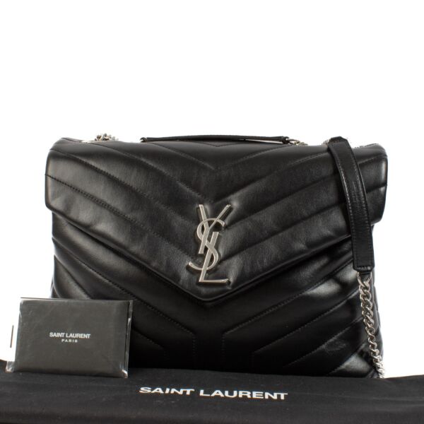 Saint Laurent Black Quilted Leather Medium Loulou Bag