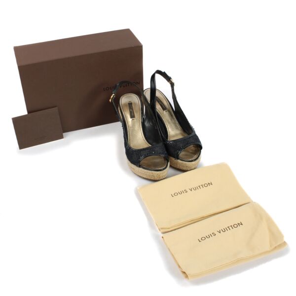 Louis Vuitton Blue Platform Espadrilles - Size 36 1/2