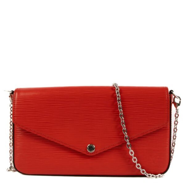 Louis Vuitton Red Epi Leather Pochette Félicie Bag