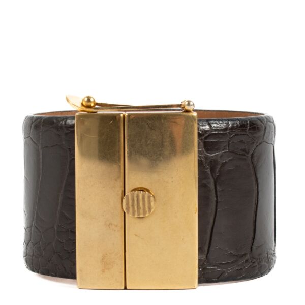 Shop 100% authentic second hand Celine Black Python Embossed Bracelet on Labellov.com