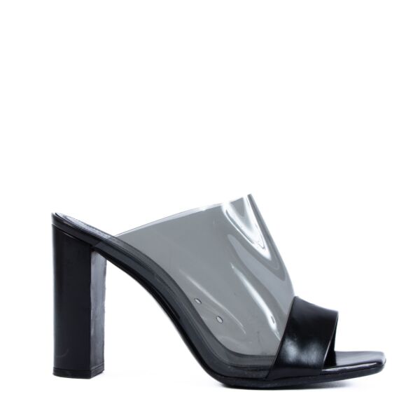 Celine Black PVC Strap Mule Sandal