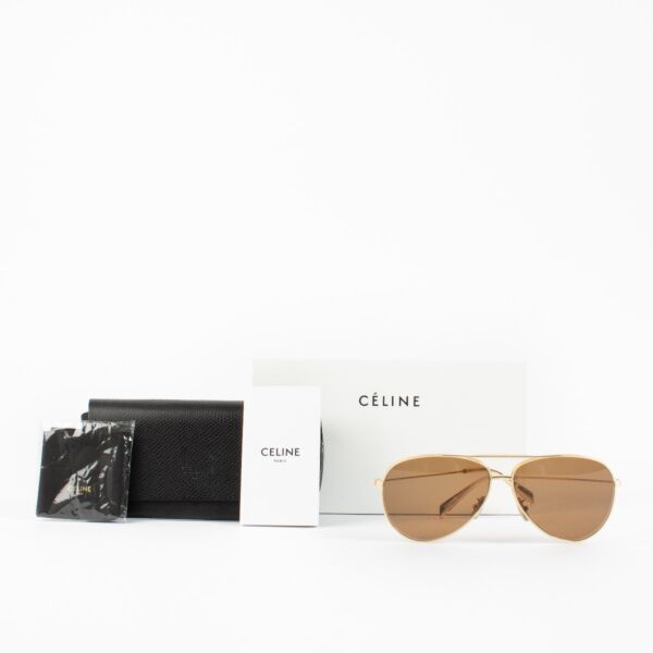 Celine Gold Aviator Sunglasses