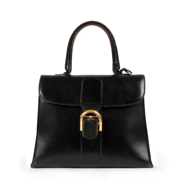 Delvaux Black Brillant MM Box Calf Handbag