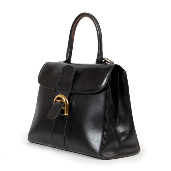 Delvaux Black Brillant MM Box Calf Handbag