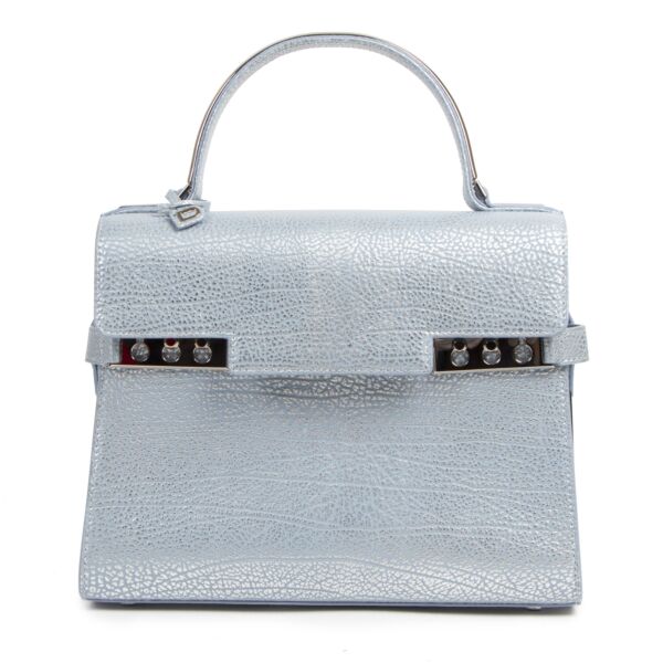 Delvaux Blue Silver Calf Leather Tempête MM pour le meilleur prix chez Labellov à Anvers
