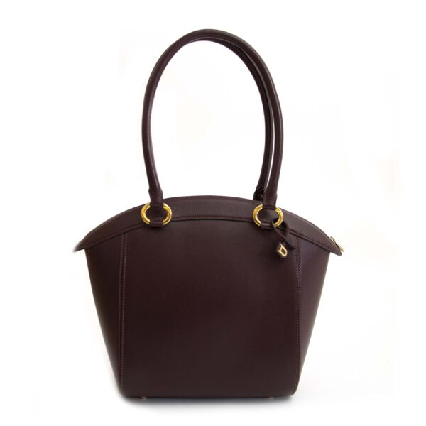 Delvaux Charme Burgundy Top Handle Koop vintage delvaux handtassen Antwerpen België