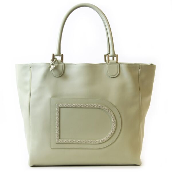 Authentieke tweedehands Delvaux Le Louise Mint Green Shoulder Bag juiste prijs veilig online winkelen LabelLOV webshop luxe merken winkelen Antwerpen België mode fashion